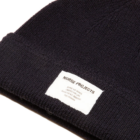 Norse Projects Watch Cap Tab Series Beanie Dark Navy N95-08187004 Degli Uberti